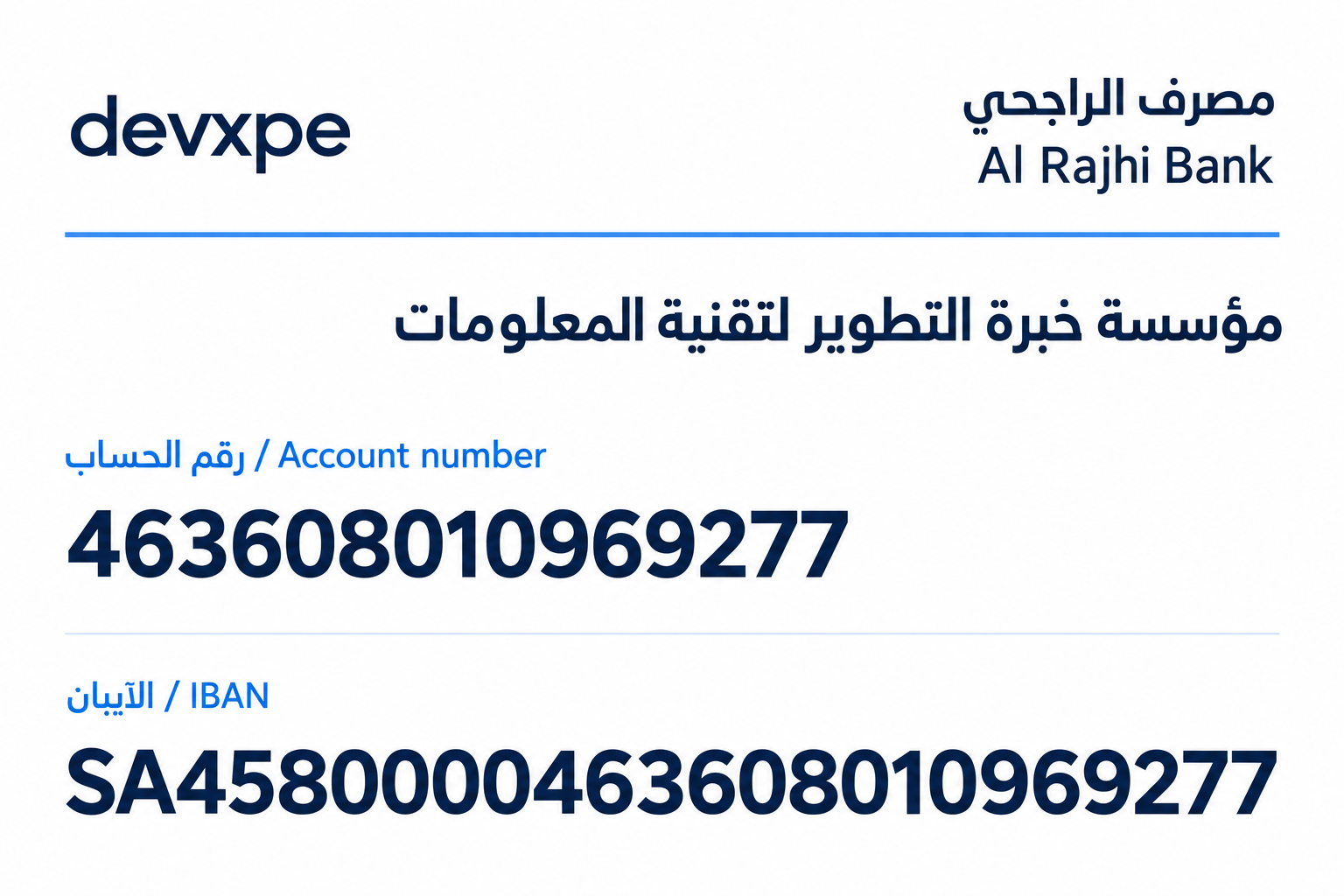 بطاقة حساب مصرف الراجحي