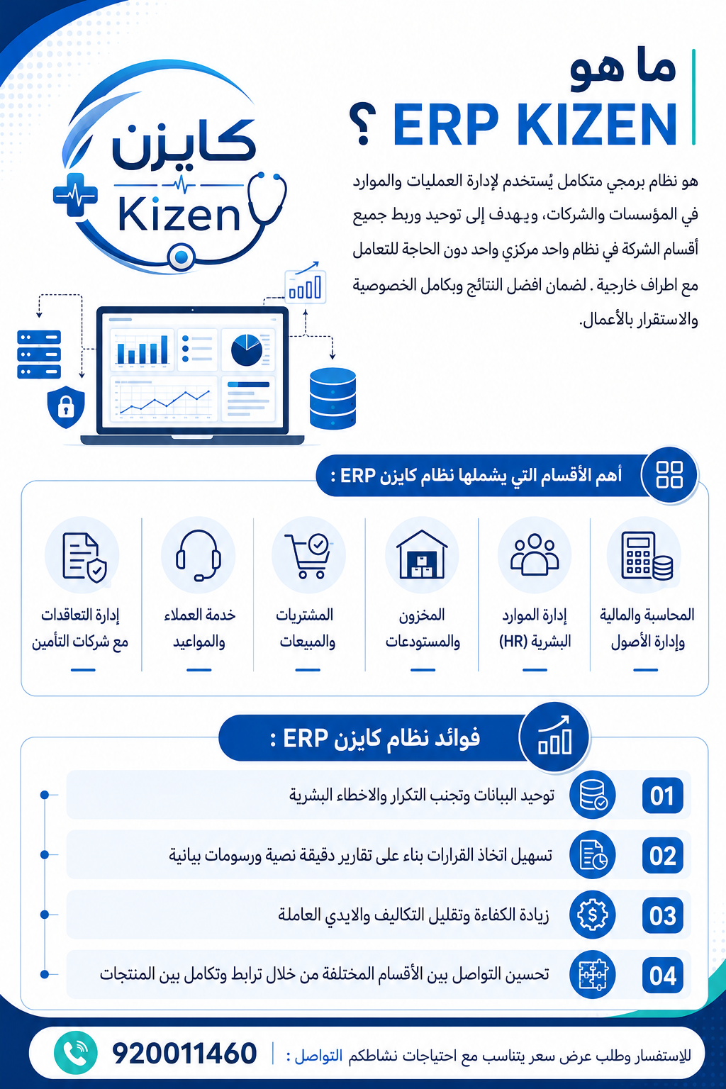 البطاقة التعريفية لنظام كايزن ERP